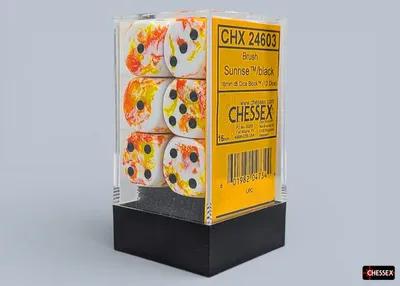 Produktbild von Chessex Würfelset Sunrise/black D6 16mm - 12 Stück