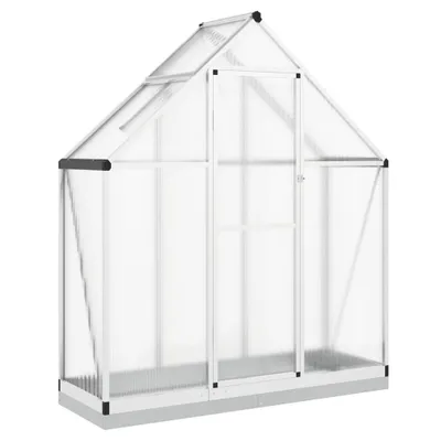 Produktbild von Gewächshaus mit Fundamentrahmen Silbern 169x58x202cm Aluminimum