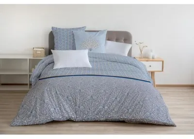 Imagen del producto de Juego de sábanas de 240x260 cm, 100% algodón de 57 hilos, color azul, incluye 2 fundas de almohada