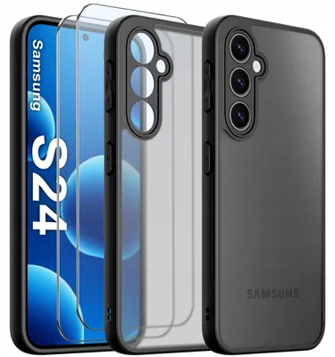 Produktbild von Verstärktes, mattes, schwarzes Schutzhülle für das Samsung S24 mit 2X-Glas