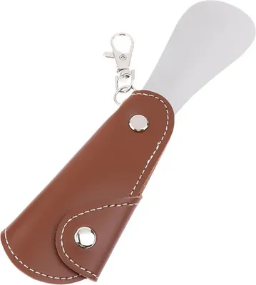 Obrázok produktu pre INF Ergonomická obuváková lyžica s krúžkom na kľúče - Ľahké obúvanie topánok Hnedá