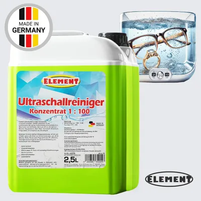 Produktbild von Ultraschallreiniger I 2.5 Liter I Konzentrat 1:100 I zur Reinigung von Brillen, Schmuck, Uhren, Münzen und sonstiger Kleinteile im Ultraschallbad