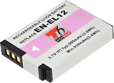 Immagine prodotto di Batteria T6 Power per Nikon CoolPix S630, Li-Ion, 3,7 V, 1050 mAh (3,8 Wh), nero