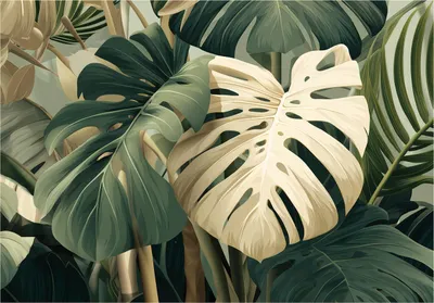 Produktbild von Fototapete Blätter Dschungel Natur - 350x250 cm - Vliestapete Wohnzimmer Schlafzimmer - Vlies Fototapete Grün - 16317VX7