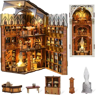 Obrázok produktu pre Book Nook 3D puzzle, drevo, pre knižnicu, so svetlom