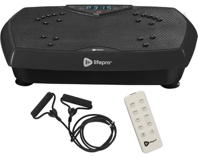 Immagine prodotto di Piastra vibrante - Pedana antiscivolo 56 x 32 cm - 120 velocità - 9 programmi - Con bande elastiche e telecomando