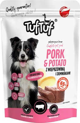 Obrázek produktu pro Tuftuf | Vlhké krmivo pro psy – vepřové s bramborami – 300 g – aromatická masová paštika – hydratující