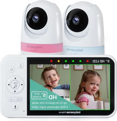 Image de Babyphone - Babyphone avec écran - Caméra de surveillance pour bébé - Moniteur pour bébé - Caméra pour bébé - Écran HD de 5 pouces