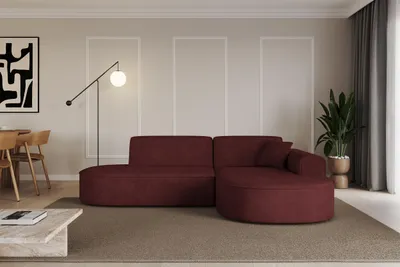 Produktbild von ALTDECOR Ecksofa in L-Form MARI-L1 - 243x171x79,5 cm Bordeauxrot - Corner Sofa Bett Eckcouch Couch Wohnlandschaft Cauchsofa