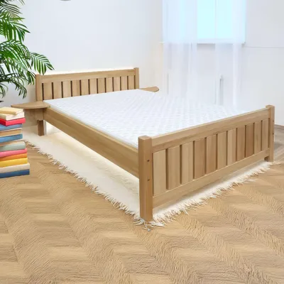 Produktbild von Massivholzbett Buche 180 x 200 cm Natur mit Lattenrost