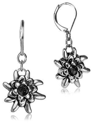 Produktbild von LUISIA® Edelweiß Ohrhänger "Emilia" mit Premium Kristallen | Jet / Schwarz - Ohrringe