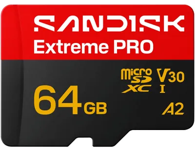 Immagine prodotto di SANDISK Extreme PRO microSDXC da 64 GB, scheda UHS-I + adattatore SD