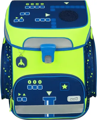 Produktbild von Scooli EasyFit Schulranzen-Set 5-teilig Glow Edition Level Up neongelb