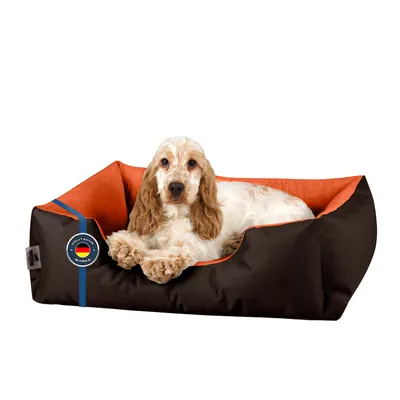 Produktbild von BedDog Hundebett LUPI, Hundekissen, abziehbarer Bezug, S, braun-orange