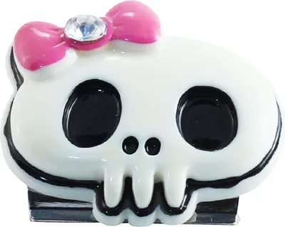 Produktbild von Klammerhalter - Clip - Totenkopf - pink