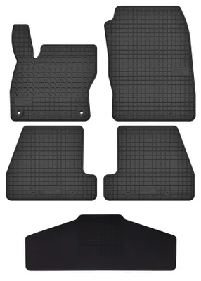 Productafbeelding van Rubberen automatten + tunnelmat voor Ford Focus MK3 2010-2018 (hatchback/sedan/stationwagen) – 5-delig, zwart, op maat – Wielganizator SolidTread