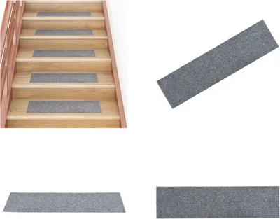Obrázok produktu pre vidaXL Samolepiace rohože na schody 15 ks 76x20 cm Svetlosivá - Rohože na schody - Koberce na schody - Schodiskové dekorácie