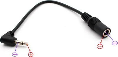 Obrázok produktu pre napájací konvertorový kábel 5,5 mm * 2,1/2,5 mm na 3,5 mm (1/8 palca) s pozitívnou koncovkou pre gitarové efekty