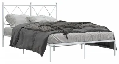 Obrázek produktu pro vidaXL Postel s čelem kovová bílá 120x200 cm