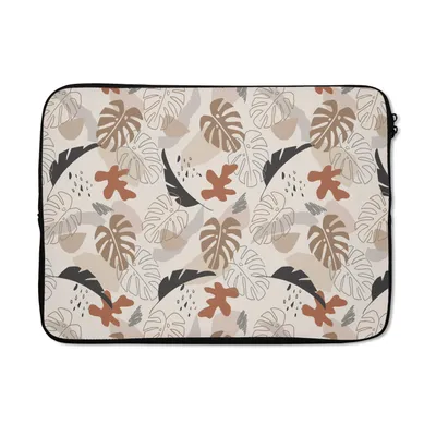 Produktbild von MuchoWow® Laptop Hülle 13 Zoll Sommer - Monstera - Braun Laptoptasche - Laptophülle - Sleeve - Rundumschutz