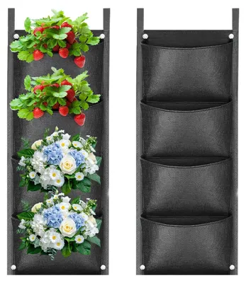 Produktbild von Vertikale Pflanzentaschen mit 4 Taschen für Balkon und Garten
