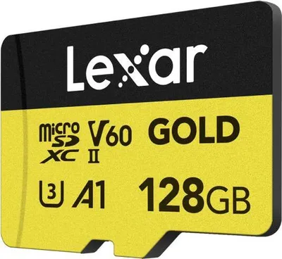Produktbild von Lexar Professional GOLD 128 GB MicroSDXC UHS-II (LMSGOLD128G-BNNNG)