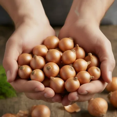 Obrázok produktu pre Cibuľky Stuttgart Riesen (500 g) – Zimovzorné cibuľky, vysoká kvalita z Holandska (nie semená) – Jemne pikantná zeleninová cibuľa, veľkosť cibuľky 14 – 21 mm