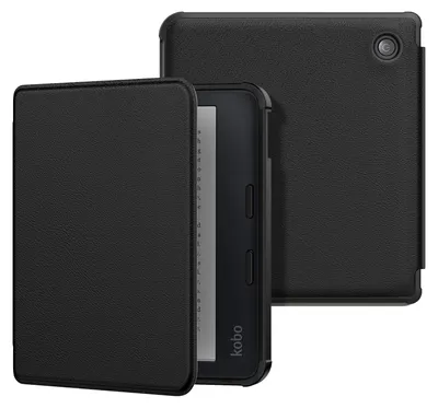 Image de Étui ultra-fin pour liseuse Kobo Libra Colour 7 pouces - Fonction d'activation/mise en veille automatique - Léger - Coque de type folio - Protection contre les chocs - Étui pour liseuse électronique