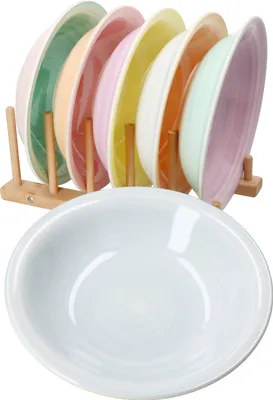 Produktbild von Pastello 6er Set bunte Suppenteller 450ml tiefe Teller Pastell-Farben Steingut