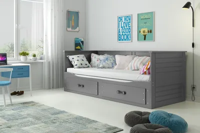 Obrázok produktu pre Detská posteľ s prístelkou a matracom 80x200 ALIDA - grafit
