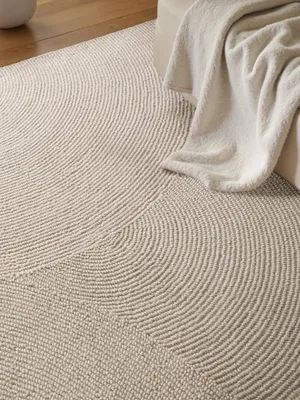 Produktbild von Hanse Home Wollteppich Calmio,Handgemacht, Skandi, Bogen-Design, Natur Weiß