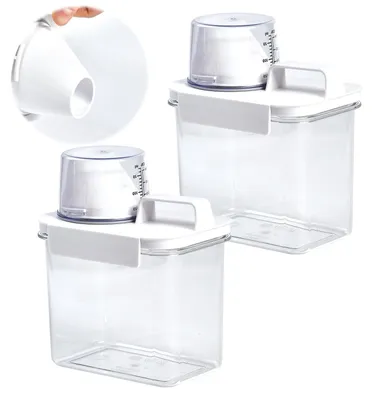 Immagine prodotto di Contenitore detersivo in polvere dispenser detersivo - 1100 ml - Set da 2 - Per lavanderia