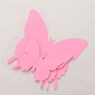 Produktbild von Jumada's – 12 Stück 3D-Wandaufkleber – Schmetterling – einfarbig – Kinderzimmer- und Babyzimmer-Dekoration – Rosa