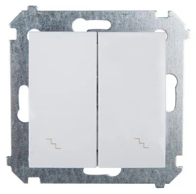 Immagine prodotto di Interruttore scale doppio (modulo) con stampa bianca Contatto Simon 54 Premium DW6/2.01/11