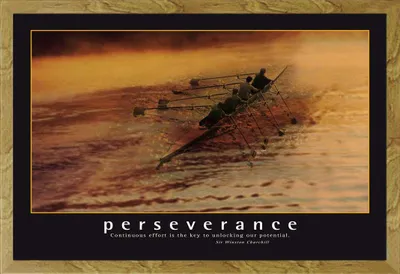 Image de Motivational - Poster - Perseverance + cadre amovible, Shinsuke® Maxi MDF chêne, vitre acrylique