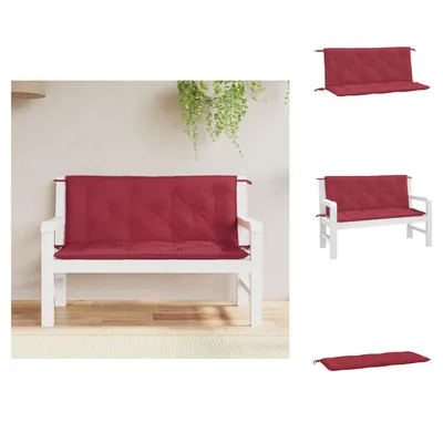 Produktbild von vidaXL Gartenbank-Auflagen 2 Stk. Weinrot 120x50x7 cm Oxford-Gewebe -  Sitzpolster