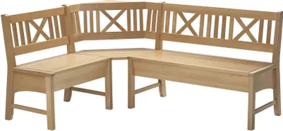 Produktbild von Eckbank Deborah aus Massivholz 177 x 204 x 87 Küchenbank massiv Buche lackiert 12147-177204