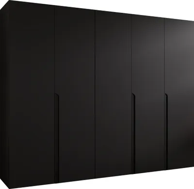 Produktbild von MIRJAN24 Kleiderschrank Mila 1 250, Schlafzimmer, Kleiderschrank, mit fünf Drehturen und mit drei Kleiderstange, Modern, Garderobenschrank (Farbe: Schwarz + Schwarz)