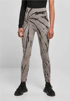 Image de Urban Classics Ladies Coton Tie Dye High Waist Leggings noir/asphalte - XL