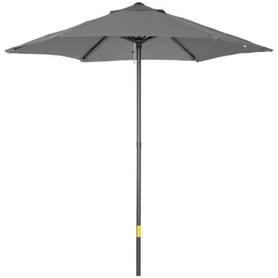 Immagine prodotto di Ombrellone da Giardino Ø196x204H cm a 6 Stecche Grigio Scuro
