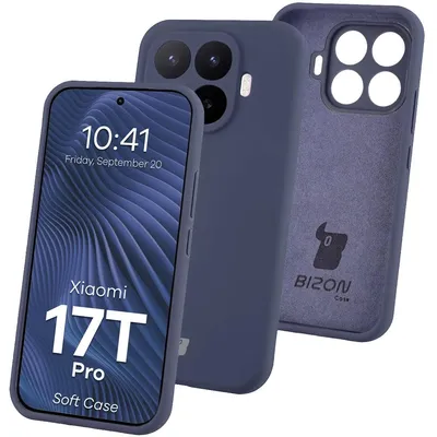 Produktbild von Silikon Handyhülle für Xiaomi 17T Pro, Bizon Soft Case, Dunkelblau