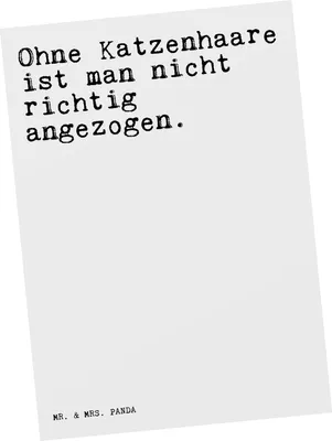 Produktbild von Mr. & Mrs. Panda Postkarte Ohne Katzenhaare ist man... - Weiß - Geschenk, miez, Katze, Fotokarte, Grußkarte, bildkarte, Sprüche, Ansichtskarte, Postkarten, Wohnung