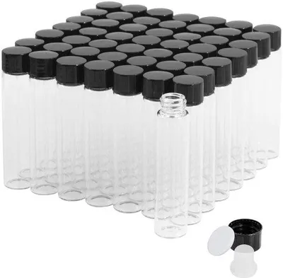Productafbeelding van 50 Stuks 5 ml Transparante Glazen Flesjes met Schroefdop