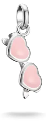 Image de Pendentif charm « Lunettes de soleil roses » Connect argent