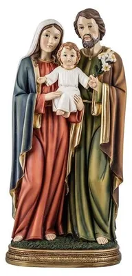 Heilige Familie Figur aus Harz, handbemalt, 40 cm