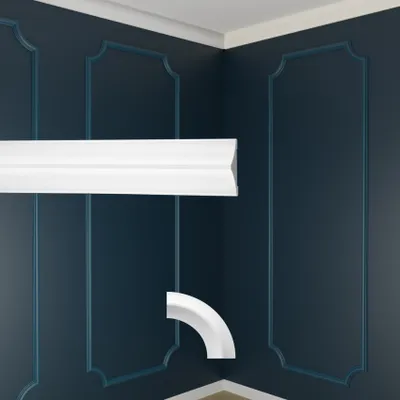 Produktbild von MARBET DESIGN Wandvertäfelung Styropor weiß - Segmentierte Wanddekoration EPS Stuck Nachbildung Kunststoff - Wandvertäfelung Wandprofil Zierleiste Flachleiste Raumgestaltung (B-42 60x20 mm, 20 Meter)