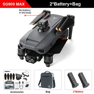 Image de Drone avec caméra GPS - SG909 MAX 2B CB - Caméra 4K UHD - Stabilisateur à 3 axes - Portée de 6 km - Autonomie de plus de 30 minutes - Détection d'obstacles - Pliable