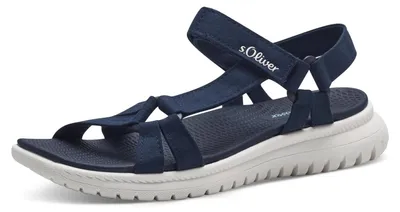 Produktbild von s.Oliver Damen Sandalen flach mit dicker Sohle Bequem, Blau (Navy), 38 EU