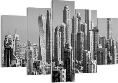Produktbild von Bild auf Leinwand - Leinwandbild - 5 Teile - Wolkenkratzer Fotografie Dubai - 150x100cm - Wand Bild - Wanddeko - Wandbilder - Leinwanddruck - Bilder - Wanddekoration - Leinwand bilder - EA150x100-4388