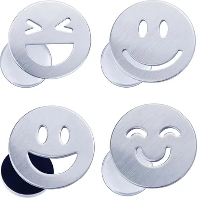 Image de 4x Mbsomnus presse-nappes Acier inoxydable Magnétique Design Smiley